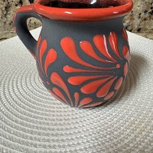 Handcrafted Red and Gray Ceramic Mug